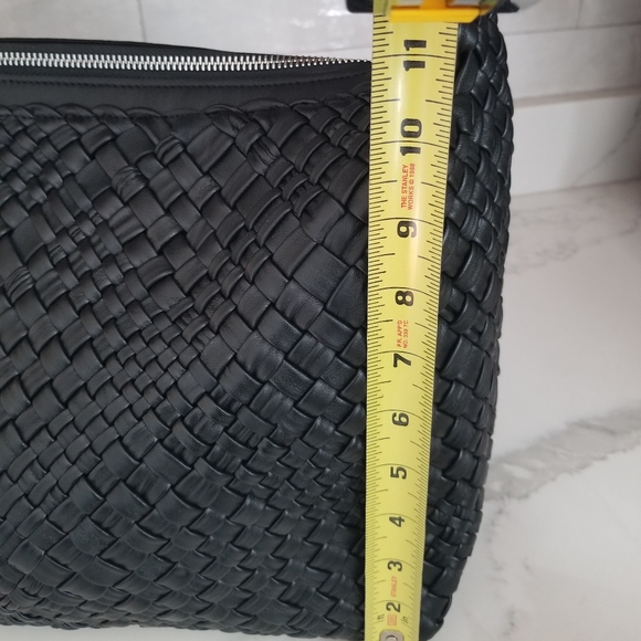 NWT FALOR Firenze Black Made In Italy Leather Woven Bag F3026 - Picture 12 of 16